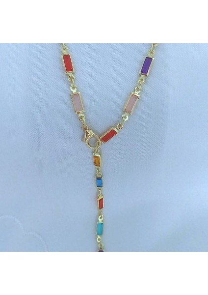 Renkli Taşlı Y Model Çelik Kolye indirimleri