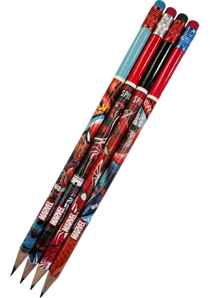 Spider-Man Lisanslı Kurşun Kalem Seti, Silgili, 4'lü Paket fiyatları