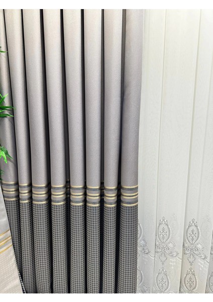 Nivemeshome Didim FT671537 V-5403 Gümüş 1/3 Sık Pileli Fon Perde Apm indirimleri