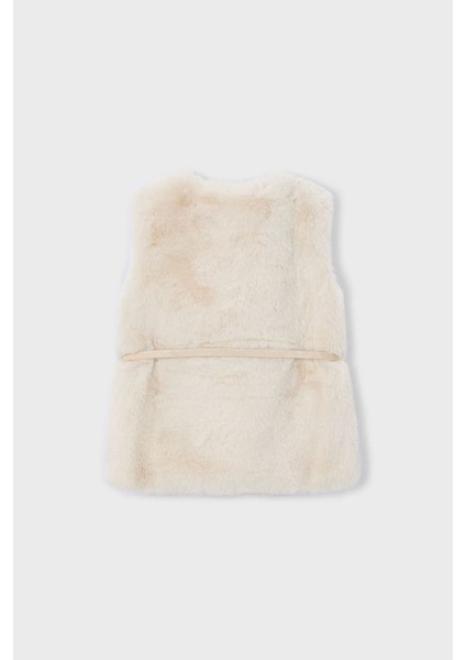 Kız Çocuk Kemerli Pelüş Yelek - Kum fiyatları