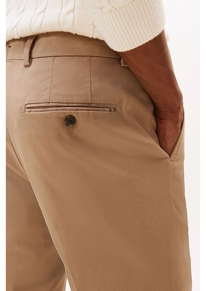 Erkek Düz Kesim Klasik Chino Pantolon - Bej fırsatları