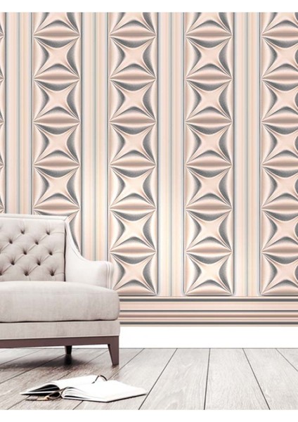 3 Boyutlu Geometrik Desenli Isı ve Ses Yalıtımlı Sağlıklı Tekstil Duvar Kağıdı fiyatları