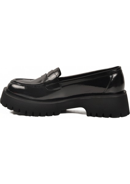 Siyah Rugan Kalın Taban Kadın Casual Ayakkabı fırsatları