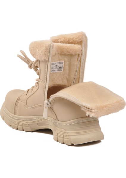 Bej Içi Kürklü Fermuarlı Kız Çocuk Bot fırsatları