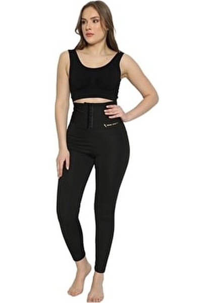 Kadın Siyah Sauna Zayıflatan Iki Beden Incelten Vücut Şekillendirici Beli Agraflı Korse Tayt modelleri