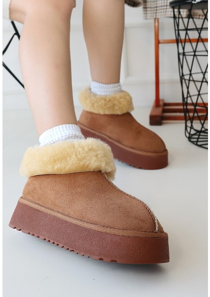 Taba Süet Kadın Düz Bot