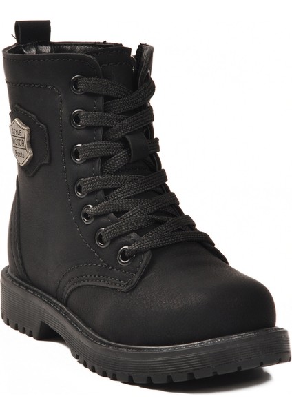 Siyah Zümrüt Içi Polarlı Bağcıklı Fermuarlı Kız Çocuk Bot modelleri