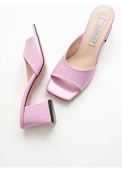 Dublın Kadın Terlik Lila Rugan Suni Deri Yaz Sezonu İçin Konforlu Tasarım modelleri