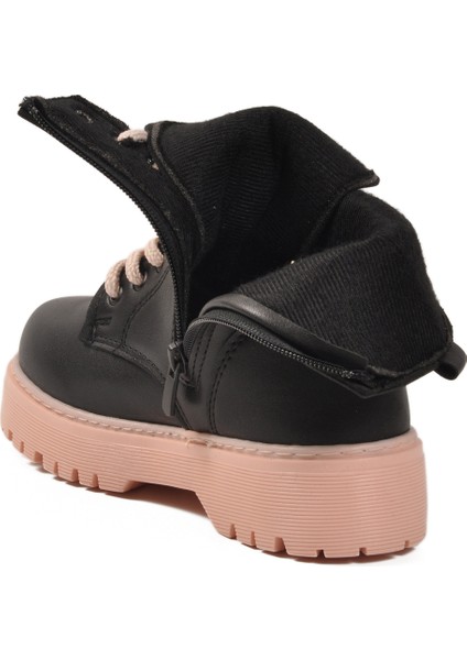 Siyah Pudra Içi Polarlı Bağcıklı Fermuarlı Kız Çocuk Bot fırsatları