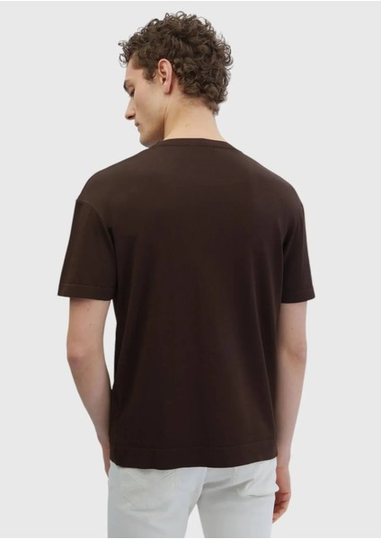 Kahverengi Bisiklet Yaka Düz Örgü Triko indirimleri