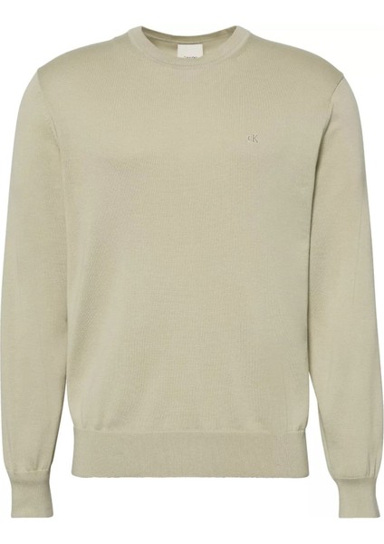 Erkek Bisiklet Yaka Supima Pamuklu Triko Kazak - Adaçayı Yeşili