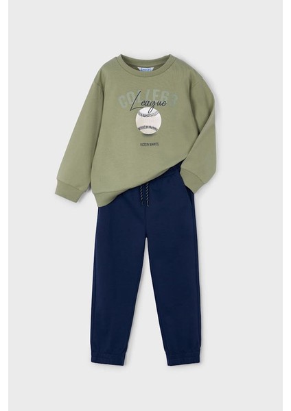 Erkek Çocuk Beyzbol Baskılı Eşofman Takımı - Yeşil/lacivert