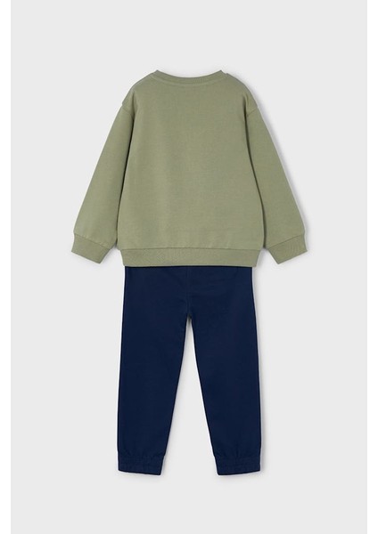 Erkek Çocuk Beyzbol Baskılı Eşofman Takımı - Yeşil/lacivert fiyatları