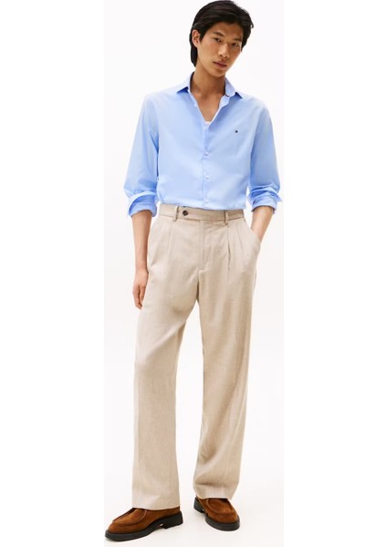 Erkek Slim Fit Poplin Gömlek - Açık Mavi fiyatları