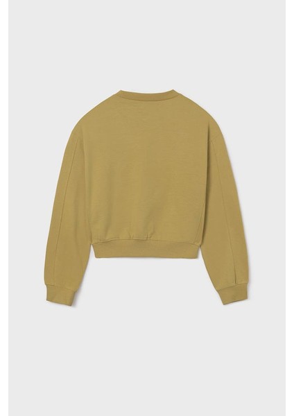 Kız Çocuk Nakış Işlemeli Kısa Kesim Kazak - Yeşil fiyatları