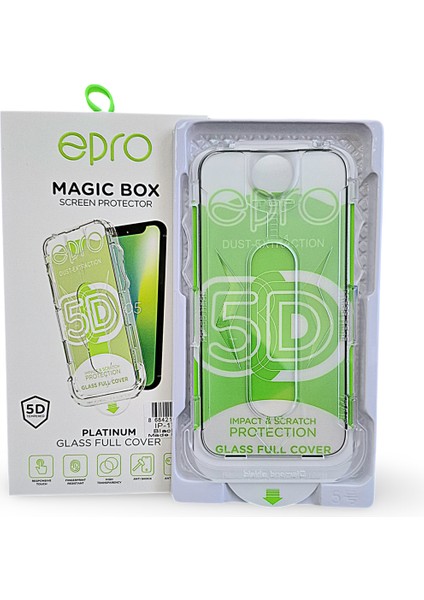 iPhone 17 Yüksek Kalite Kolay Uygulama Aparatlı Ekran Koruyucu 5d Tam Kaplayan Temperli Cam