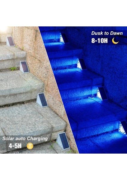 Volisun Güneş Enerjili Merdiven Lambası 6 Adet, Su Geçirmez IP67 - Mavi fiyatları