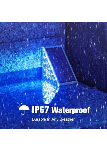 Volisun Güneş Enerjili Merdiven Lambası 6 Adet, Su Geçirmez IP67 - Mavi modelleri