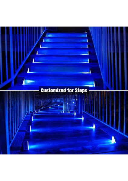 Volisun Güneş Enerjili Merdiven Lambası 6 Adet, Su Geçirmez IP67 - Mavi fırsatları