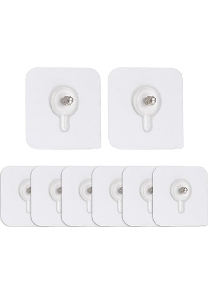 8 ADET Kendinden Yapışkanlı Çok Amaçlı Şeffaf Banyo Mutfak Askı Tablo Saat Raf Asma Aparatı