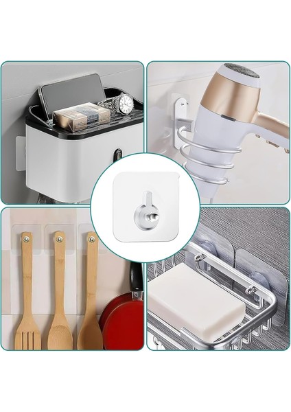 8 ADET Kendinden Yapışkanlı Çok Amaçlı Şeffaf Banyo Mutfak Askı Tablo Saat Raf Asma Aparatı fiyatları
