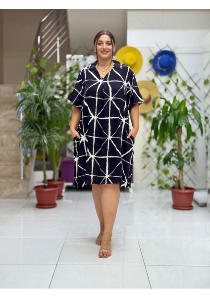 VN18103 Viskon Venedik Elbise