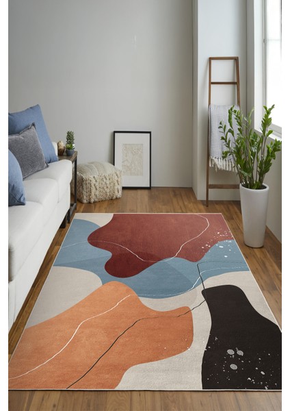 Dekoratif Özel Tasarım Yıkanabilir,ince, Kaymaz Tabanlı, Modern Salon Halısı, Mutfak Halısı, Yolluk