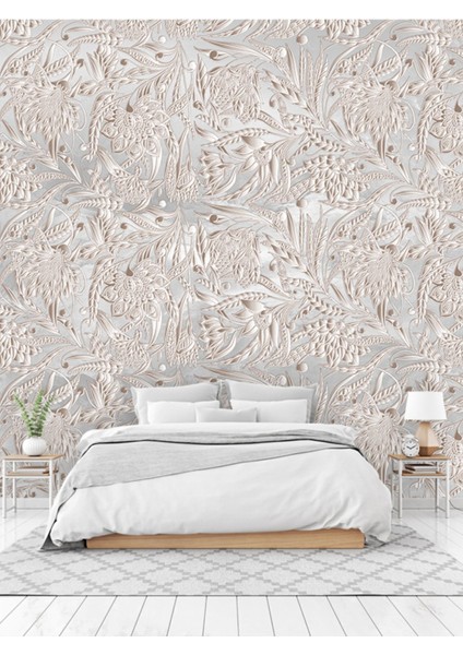 Duvar Kağıdı 3 Boyutlu Çayır Desenli Yalıtımlı Sağlıklı Tekstil&duvarınıza Uygun Ebat Seçenekleri