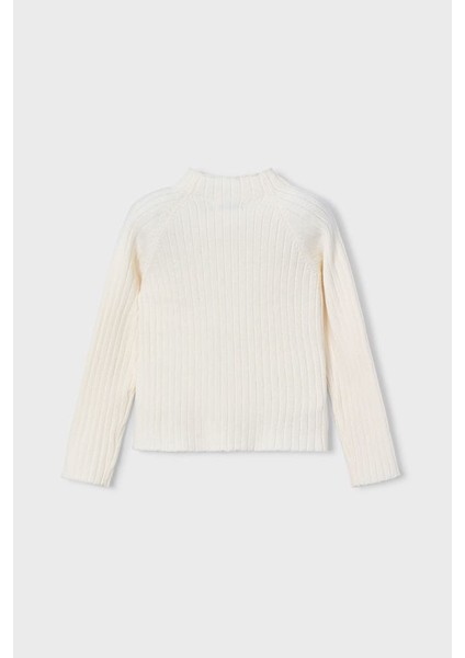 Kız Çocuk Fitilli Balıkçı Yaka Triko Kazak - Krem fiyatları