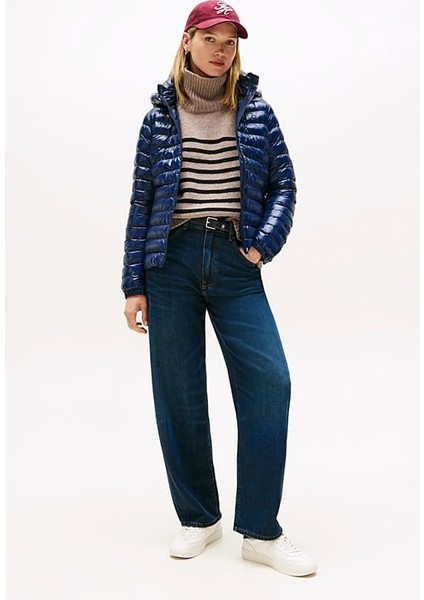 Kadın Slim Fit Kapüşonlu Şişme Mont - Lacivert fiyatları