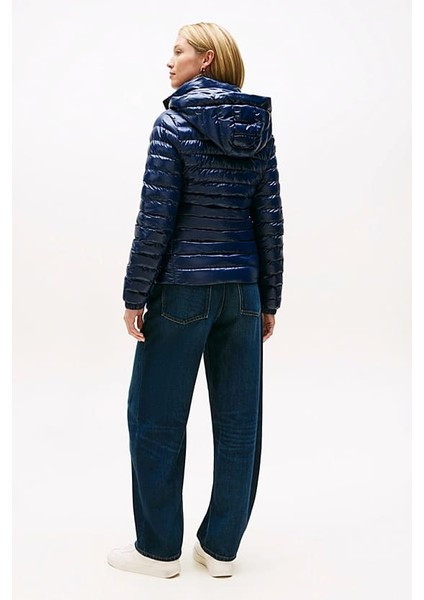 Kadın Slim Fit Kapüşonlu Şişme Mont - Lacivert modelleri