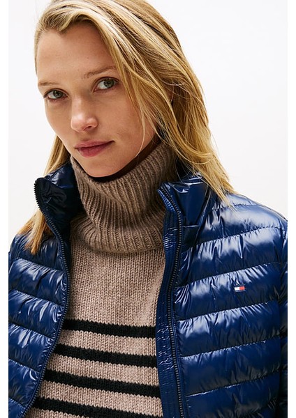 Kadın Slim Fit Kapüşonlu Şişme Mont - Lacivert fırsatları