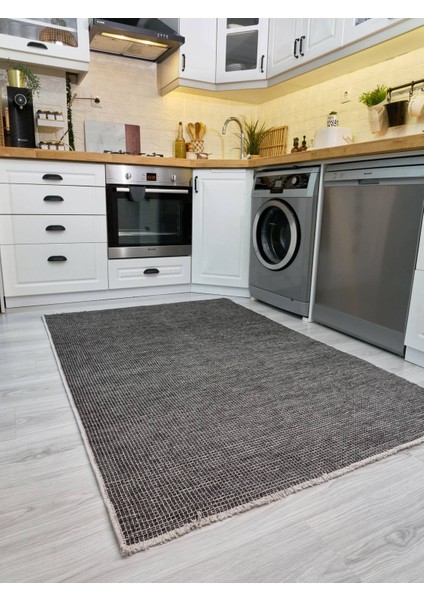 2415 Antrasit - Akrilik Dokuma Halı | Düz Renk Saçaklı Model indirimleri