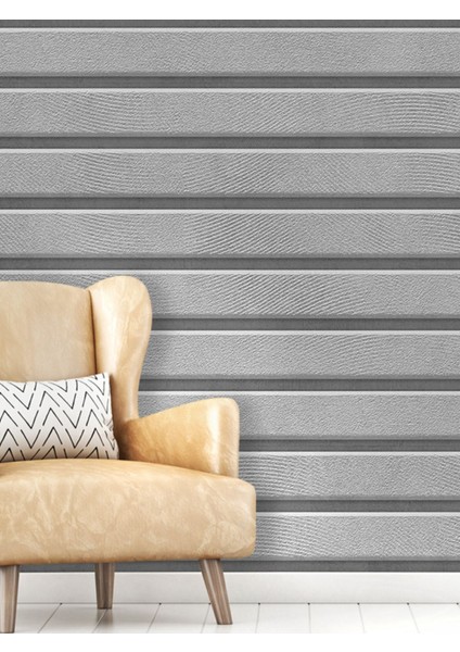 Duvar Kağıdı 3 Boyutlu Gri Yatay Taş Desenli Isı ve Ses Yalıtımlı Sağlıklı Tekstil &ebat Seçenekli fiyatları