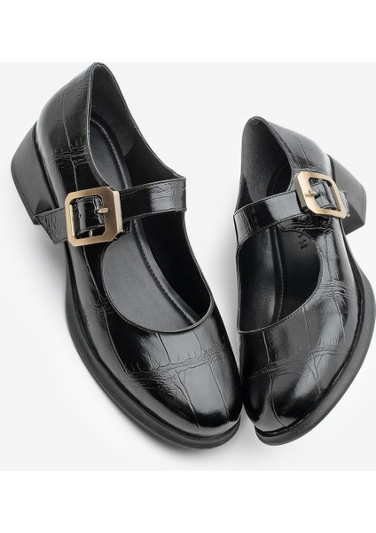 Kadın Tokalı Loafer Günlük Topuklu Ayakkabı Meniz