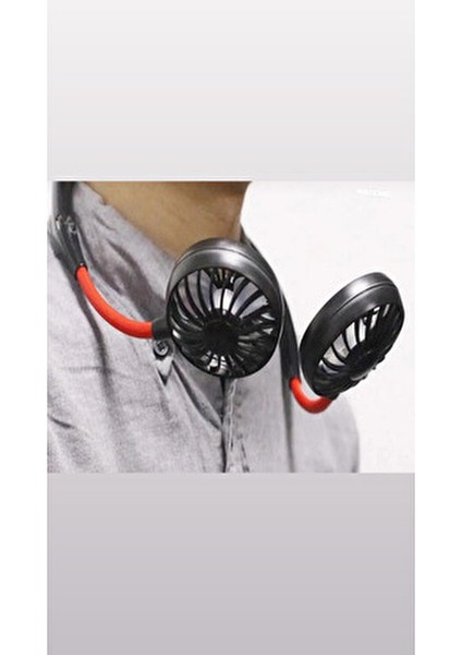 Giyilebilir Kablosuz Şarjlı Taşınabilir Mini Fan Vantilatör Siyah Ayarlanabilir Hız ve Sessiz Çalışma modelleri