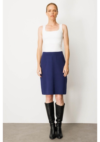Kadın Triko Düz Basic Etek Lacivert fırsatları