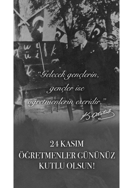 24 Kasım Öğretmenler Günü, Kutlu Olsun, Okul Etkinlik Kumaş Pano 150X200