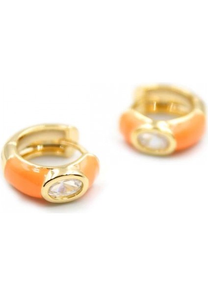 Mineli Halka Küpe - Turuncu fiyatları