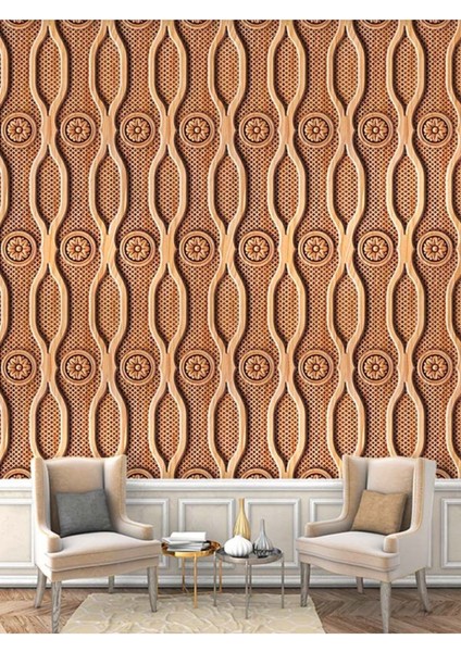 3 Boyutlu Ahşap Desenli Isı ve Ses Yalıtımlı Sağlıklı Tekstil Duvar Kağıdı