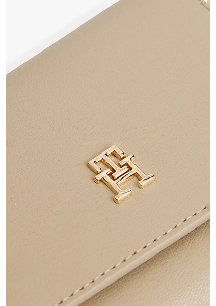 Kadın Ikonik Logolu Üç Katlı Cüzdan - Bej fırsatları