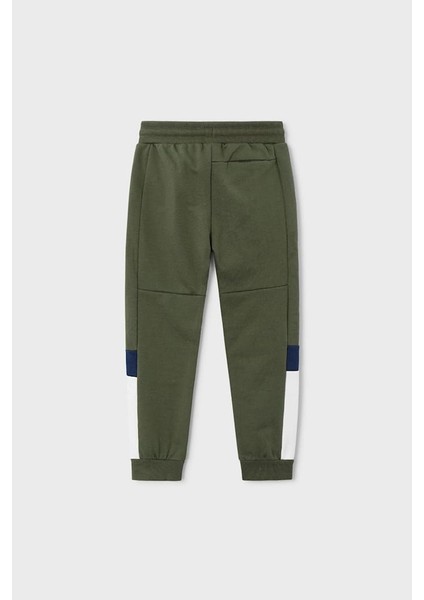 Erkek Çocuk Renk Bloklu Kapüşonlu 3 Parça Eşofman Takımı - Haki/krem modelleri