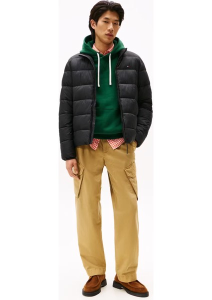 Erkek Regular Fit Dik Yaka Kapitone Şişme Mont - Siyah fiyatları