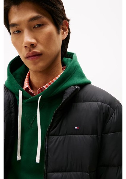 Erkek Regular Fit Dik Yaka Kapitone Şişme Mont - Siyah fırsatları