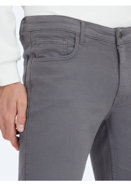 Antrasit Dokuma Slim Fit Casual Pamuk Karışımlı Pantolon modelleri