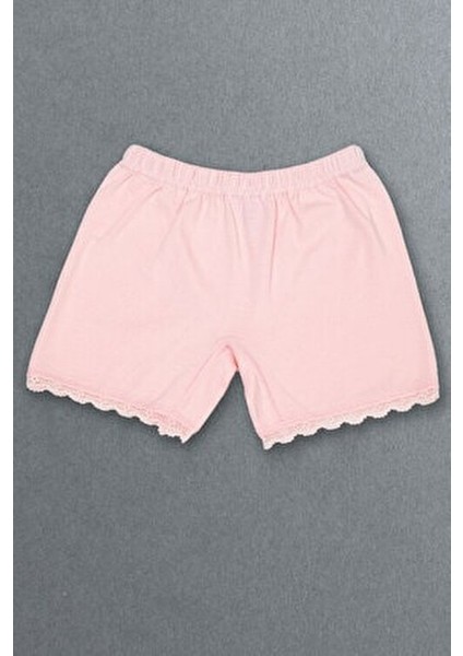 Kız Çocuk Boxer Pembe Renk Düz Desenli Minişort Konforlu Kullanım İçin