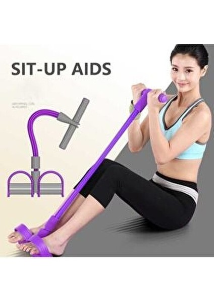 Vücut Şekillendirici Bady Trimmer Egzersiz Karın El Ayak Direnç Lastiği Mor