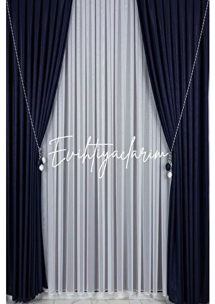 Petek Üstü Titi Bambu Ütü Istemez Salon ve Misafir Odalara Uygun Tül Perde 1 x 2 Seyrek Pileli