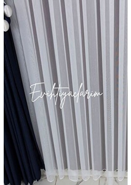 Petek Üstü Titi Bambu Ütü Istemez Salon ve Misafir Odalara Uygun Tül Perde 1 x 2 Seyrek Pileli