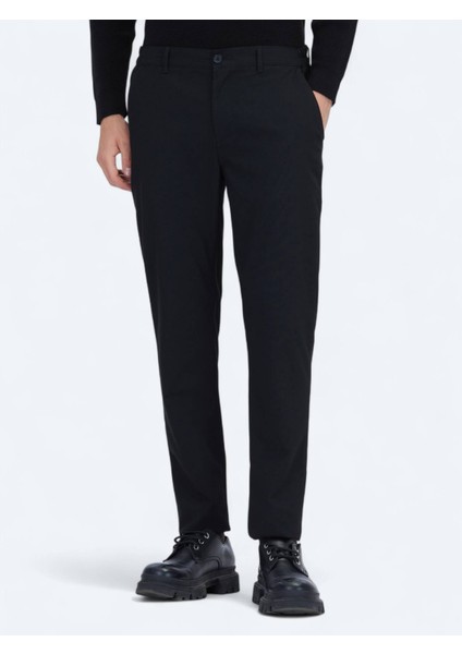 Siyah Dokuma Jogging Fit Casual Pantolon fiyatları